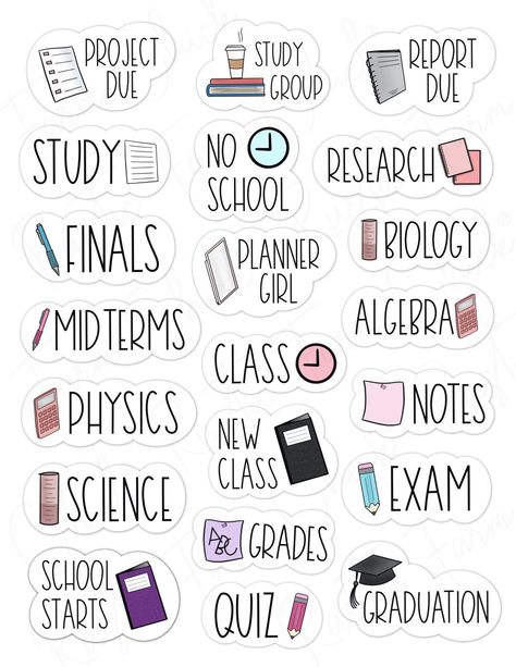 STUDY Digital Stickers for Goodnotes Planner Study Planner Stickers, Stickers Printable For School, Goodnotes School Stickers, Cute Stickers For Digital Planner, Sticker For Digital Planner, Student Stickers Printable, Digital Sticker Ideas, Goodnotes Stickers Free Png Study, Work Stickers For Planner