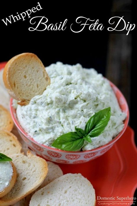 Basil Feta Dip, Basil Dip, Healthy Dip Recipes, Dip Party, Tomato Bruschetta, Basil Recipes, Party Dip, Feta Dip, Healthy Dips