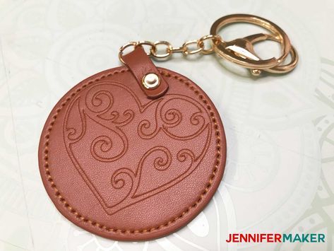 Cricut Maker Engraving Tool: What Materials Can We Engrave? - Jennifer Maker Faux Leather Engraving, Cricut Leather Engraving, Cricut Engraving Projects, Crafts With Cricut, Cricut Boxes, Leather Cricut, Faux Leather Crafts, Cricut Engraving, Engraving Cricut