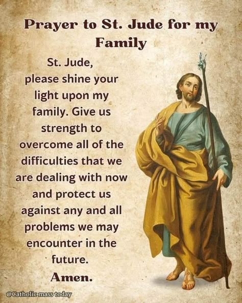 Prayer To St Jude, Catholic Saints Prayers, St Jude Prayer, St Jude Thaddeus, Catholic Prayers Daily, Prayer For My Family, Quotes Facebook, Catholic Beliefs, Novena Prayers