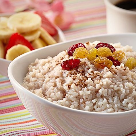 Breakfast Rice Cereal with Cinnamon & Raisins Rice Recipes Indian, Best Rice Recipes, Raisins Recipe, Nourishing Breakfast, Breakfast Rice, Rice Meals, Basmati Rice Recipes, The Best Rice, Raisin Recipes