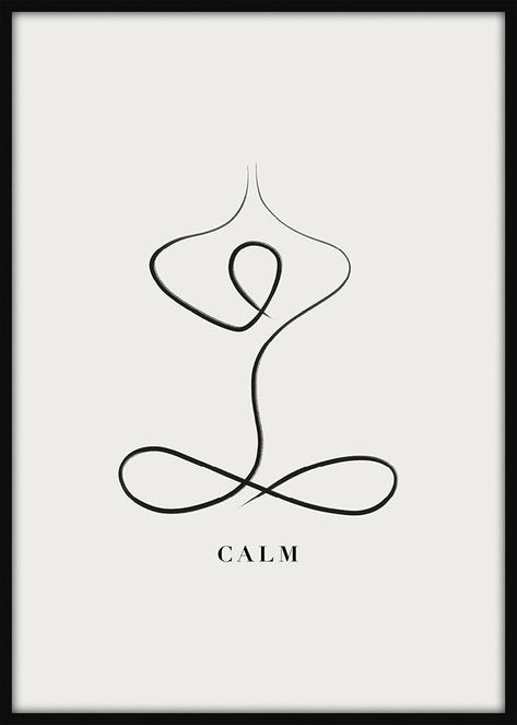 Spiritual Minimalist Art, Tranquility Tattoo Symbols, Small Chakra Tattoos For Women, Tattoo Calm Symbol, Pilates Symbol, Abstract Word Art, Minimalistic Art Aesthetic, Calmness Symbol, Symbol For Calm