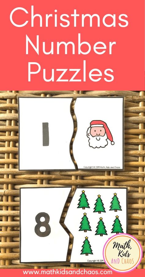 Christmas Math Activities, Preschool Christmas Activities, Christmas Units, Christmas Teaching, Prek Math, Writing Blog, Christmas Puzzle, Number Puzzles, Pre K Activities