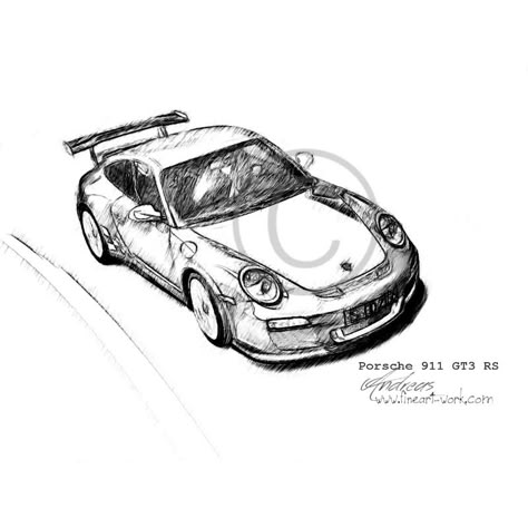 Porsche 992 Gt3 Rs Drawing, Porsche Gt3 Rs Sketch, Porsche Gt3 Rs Painting, Porche 911gt3 Drawing, Gt3rs Drawing, Porsche Gt3 Rs Drawing, Porsche Tattoo, Porsche Sketch, Porsche Drawing