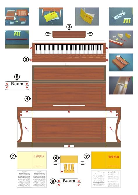 Jelia's Music Playground: Upright Piano Pop-Up Printable Printable Keyboard, Halloween Doll House, Piano Crafts, Miniature Piano, Music Printables, Music Classroom Decor, Keyboard Music, Teaching Piano, Dollhouse Halloween