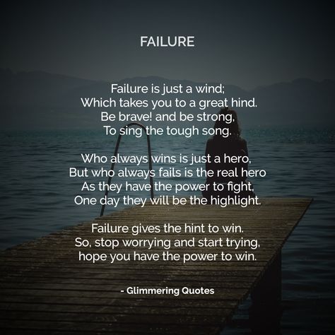 Poetry About The Future, Unique Poems Poetry, Failure Quotation, Success Poem, Self Made Quotes, Essay Words, Simple Poems, Small Poems, Biology Projects