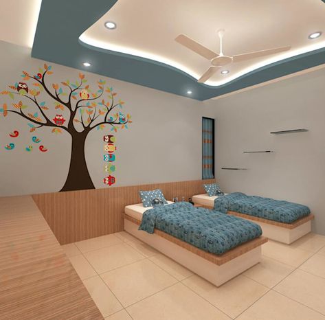 REQUEST QUOTE With two children crazy about superheroes, your job will become easy when designing Sealing Design Bedroom, Kids Bedroom Ceiling Design, Kids Bedroom Ceiling, Ceiling Colour, Room False Ceiling, Room Paint Designs, Bedroom Pop Design, Simple Ceiling Design, False Ceiling Bedroom