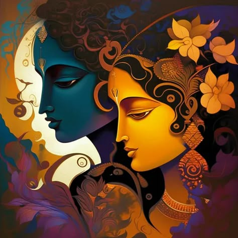 Modern Art Of Radha Krishna, Radha Krishna Art Canvases, Radhekrishna Painting, Radha Krishna Abstract Painting, Krishna Modern Art, Hindi Art, Radha Krishna Modern Art, Mobile Wallpaper Hd, 4k Mobile Wallpaper