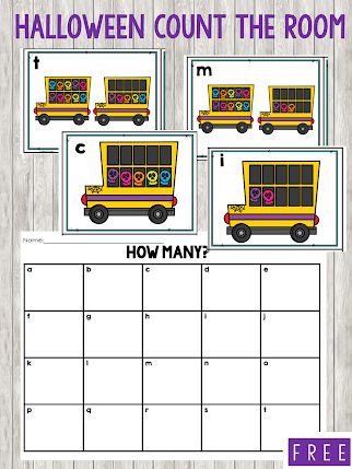 Count The Room Kindergarten Free, Write The Room Free, Mystery Puzzles, Count The Room, Fall Kindergarten Activities, Halloween Counting, October Math, Kinder Centers, Halloween Mystery