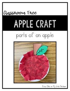 Unique Construction Paper Craft Ideas for Parties Apple Construction Paper Craft, Apple Stamping Craft, Paper Plate Apple Craft, Apple Crafts Preschool, Parts Of An Apple, Johnny Appleseed Day, Tree Parts, Apple Party, Apple Week