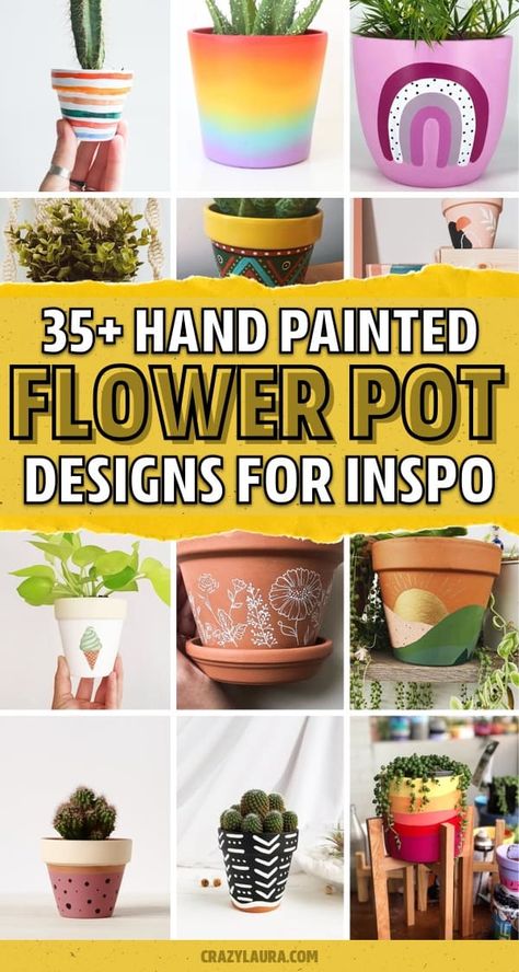 Whether you want to add some decoration to your terracotta pots or you want to transform your planters with a hand painted boho vibe… check out these awesome home DIY painted flower pot ideas for inspiration to make yours perfect! #paintedflowerpot #gardenideas #diy #gardenprojects Pot Painting Ideas Easy, Kitchen Idea Modern, Modern Kitchen Wallpaper Ideas, Painted Terra Cotta Pots Ideas, Boho Planters, Flower Pot Designs, Modern Kitchen Wallpaper, Small Bathroom Modern, Diy Terra Cotta Pots