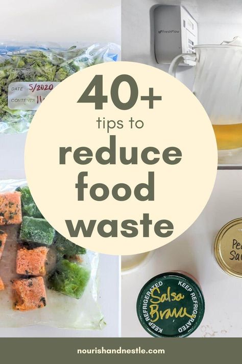 I have compiled a list of more than 40 suggestions to help reduce the food waste from my kitchen. If you are looking to stop wasting food and money as well, pop over for these ideas. Reducing food waste is not only good for your wallet, but for the environment as well. #nourishandnestle Prevent Food Waste, Smart Oven, Compost Tea, Watermelon Rind, How To Make Pesto, Zero Waste Kitchen, Sustainable Kitchen, Soup Containers, Feeding Kids