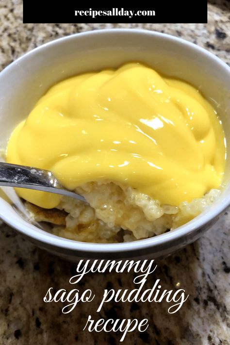 A very easy to follow Sago pudding recipe for you to spoil the family with. Sago pudding is an all-time favorite that is always welcome. This delicious dessert is best enjoyed with custard. #sagopudding #dessert #pudding #delicious Sago Pudding Recipe, Sago Pudding, Sago Recipes, Sweet Crepes Recipe, Easy Pudding Recipes, African Dessert, Easy Puddings, Warm Desserts, Dessert Recipies