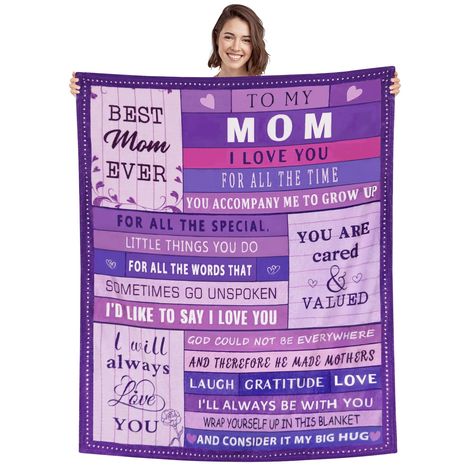 PRICES MAY VARY. ❤【Best Mom Gifts Ideas】Our premium quality throw blanket is one of the most unique and practical gift choices for Mom. Bring your mom unforgettable memories! The blanket is printed with heart-warming words, such as “TO MY MOM, I LOVE YOU. FOR ALL THE TIME YOU ACCOMPANY ME TO GROW UP; FOR ALL THE SPECIAL, LITTLE THINGS YOU DO; FOR ALL THE WORDS THAT SOMETIMES GO UNSPOKEN” etc. ❤【Super Soft】This flannel blanket utilizes breathable 100% premium microfiber polyester. Very soft, warm Presents For Sister, Birthday Present For Sister, Birthday Gift Ideas For Sister, Best Gifts For Sister, Gifts For Sister In Law, Gift For Sister In Law, Present For Sister, Gifts For Brothers, 50th Birthday Gift Ideas