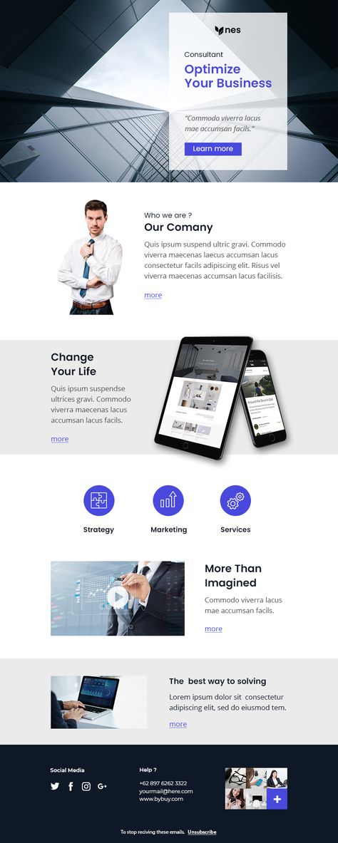 Corporate Business Email Newsletter on Behance Corporate Emailer Design Layout, Clean Email Design, Edm Design Email Marketing, Corporate Email Design, Newsletter Design Layout Templates, Mailing Design Inspiration, Email Marketing Design Newsletter Templates, Corporate Newsletter Design, Email Newsletter Design Layout