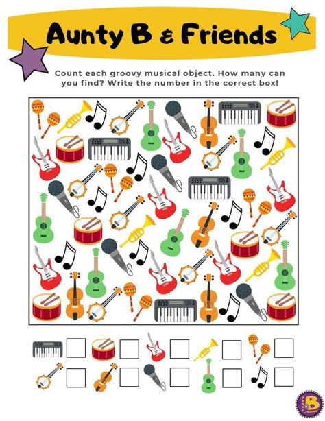 Musical Instruments Preschool Activities, Music Math Activities Preschool, Music Worksheets For Kids Printables, Music Kindergarten, Musical Instruments For Kids, Preschool Music Activities, Music Printables, Music Activities For Kids, Music Math