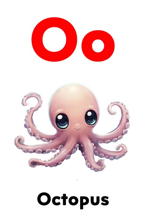 O for Octopus: A To Z Flashcard With Example For Kids Learn english with us. #learnenglish #talkingflashcards #babytoys #babygifts Alphabet With Pictures, Alphabet With Pictures Free Printable, O For Octopus, Letter O Flashcards, Letter O For Octopus, Alphabet Flashcards A To Z, Flash Card Alphabet, Phonics Flashcards Alphabet Flash Cards, Abc Flashcards Alphabet Flash Card