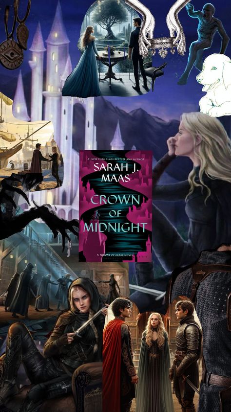 Crown of Midnight by Sarah J Maas 3/8 in the Throne of Glass series #tog Crown Of Midnight Aesthetic, Throne Of Glass Yulemas Ball, Crown Of Midnight Fan Art, Throne Of Glass Map, Fantasy Romance Art, Assassin's Blade, Sjm Universe, Reading Inspiration, Throne Of Glass Fanart