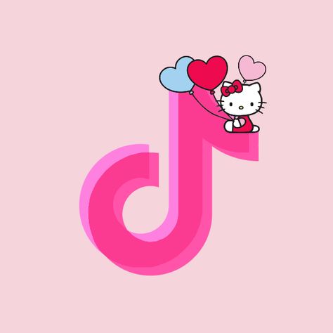 Tiktok App Icon Aesthetic, App Icon Wallpaper, Icon Wallpaper Iphone, Ipad Organization, Tiktok App Icon, Pink Hello Kitty Wallpaper Iphone, Tiktok App, Ipad Layout, Cat App