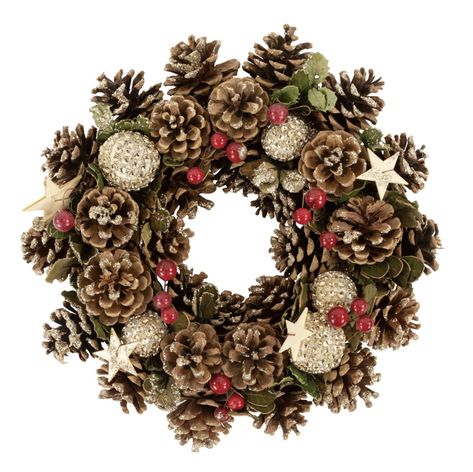 Pine Cone Flower Wreath, Pine Cone Christmas Decorations, Pine Cone Wreath, Pinecone Crafts Christmas, Cone Wreath, Holiday Wreaths Diy, Rustic Christmas Wreath, Artificial Christmas Wreaths, Material Wreaths