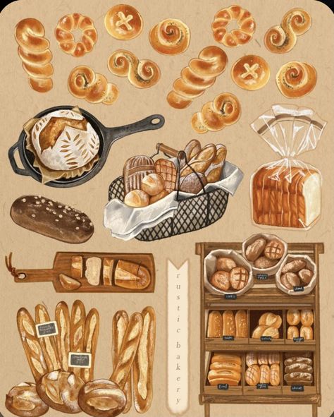 رسم كاريكاتير, 심플한 그림, 귀여운 음식 그림, Food Artwork, Food Illustration Art, Cute Food Art, My Imagination, Bullet Journal Stickers, Food Drawing