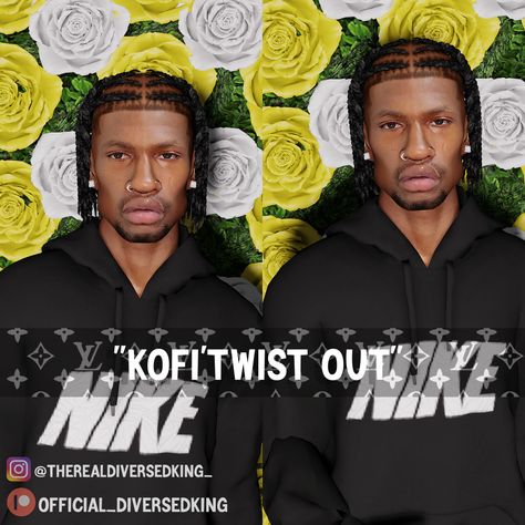 Sims 4 Diversedking, Diversedking Sims 4, Sims 4 Twists Cc, Sims 4 Cc Male Hairstyles, Sims 4 Cc Black Male Hair, Sims 4 Afro Hair Male, Sims4 Skin, Cc Men, Afro Hair Sims 4 Cc