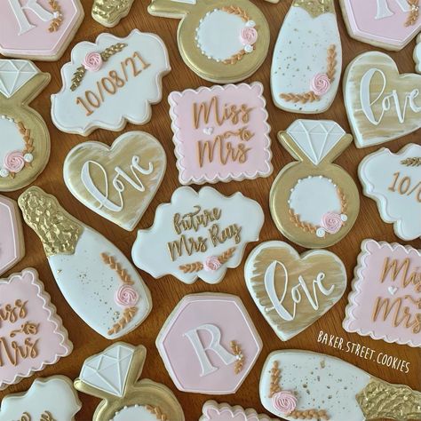 Miss To Mrs Cookies, Traveling From Miss To Mrs Cookies, Blush Bridal Shower Cookies, Bachelorette Party Cookies Funny, Blushing Bride Cookies, Royal Icing Cookies Bachelorette, Wedding Shower Cookies, Bridal Shower Cookies, From Miss To Mrs