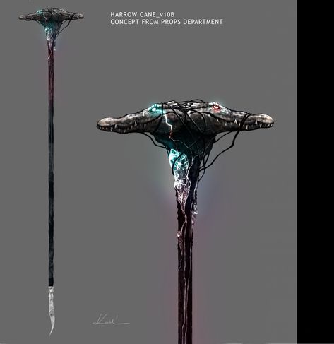 ArtStation - Harrow's Cane Magic Wand Concept Art, Magic Cannon Concept Art, Mace Concept Art, Mace Fantasy Art, Weaponized Cane Art, Weaponized Cane, Marvel Moon Knight, Walking Canes, Moon Knight