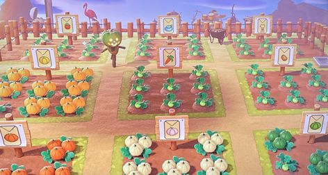 Acnh Crop Design, Crop Signs Acnh, Stardew Valley Animal Crossing, Animal Crossing Crop Signs, Animal Crossing Crop Ideas, Garden Signs Acnh, Animal Crossing Crop Farm, Acnh Stardew Valley Design, Acnh Crops Farm