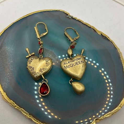 Alexander McQueen Heart and Sword Locket earrings Alexander Mcqueen Earrings, Mcqueen Jewelry, Locket Earrings, Earring Gifts, Shop Earrings, Locket, Alexander Mcqueen, Gift For Her, Alexander