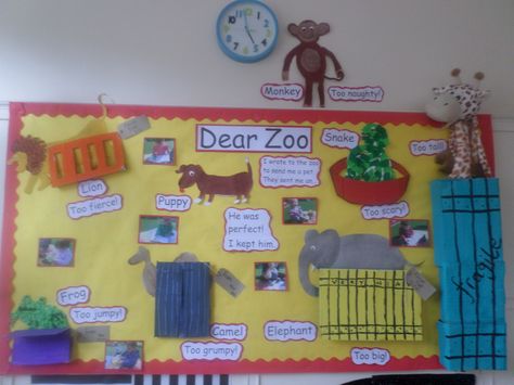 baby room display board. Dear Zoo. Dear Zoo Display Board Eyfs, Dear Zoo Activities Eyfs, Dear Zoo Eyfs, Baby Room Display Boards, Baby Room Nursery School, Animals Eyfs, Nursery Display Boards, Dear Zoo Activities, Toddler Bulletin Boards