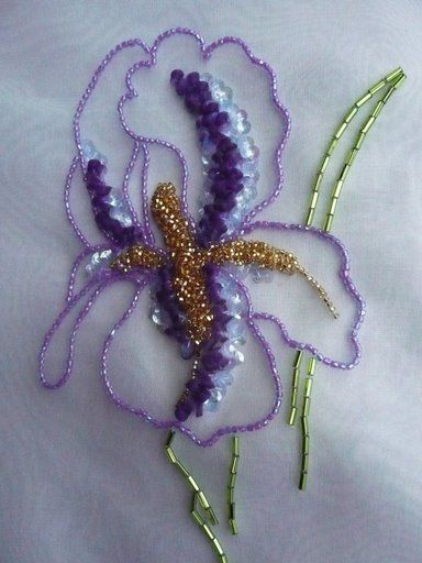 Iris Embroidery, Sea Embroidery, Iris Painting, Pearl Embroidery, Fabric Embellishment, Couture Embroidery, Bead Embroidery Patterns, Hand Embroidery Projects, Handwork Embroidery Design