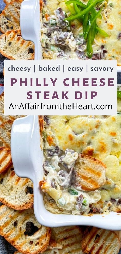 Cheesesteak Dip Easy, Cheesesteak Bar Party, Cheese Steak Dip Crock Pot, Steak Dip Recipes, Philly Cheese Steak Dip Recipe, Philly Cheese Steak Appetizer, Cheesesteak Sauce Recipe, Philly Cheese Steak Dip Crock Pot, Cheesesteak Dip Crockpot