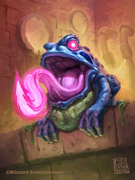 Mythical Pets, Hearthstone Artwork, Minion Card, Goblin Art, Beast Creature, Dart Frog, Gothic Fantasy Art, Cool Monsters, Frog Art