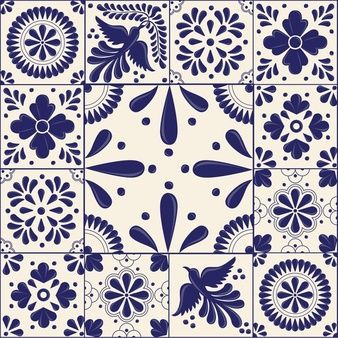 Premium Vector | Talavera tile set Flat Paint, Hall Bathroom, Golden Pattern, Talavera Tiles, Peel And Stick Vinyl, Tile Pattern, Ornament Frame, Peel Stick Wallpaper, Smooth Walls