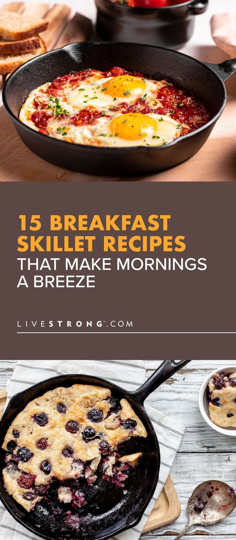 These breakfast skillet recipes — like the Easy Vegan Breakfast Skillet, Shakshuka and Veggie and Cheese Frittata — will streamline your morning routine. Skillet Breakfast Ideas, Iron Skillet Breakfast, Easy Breakfast Skillet, Vegetarian Skillet, Potato And Egg Breakfast, Spicy Ham, Chicken Breakfast Recipes, Warm Potato Salad, Breakfast Hash Recipes