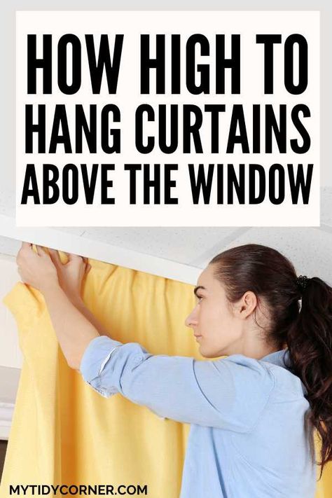 Curtain Hanging Guide, Hang Curtains From Ceiling, Hang Curtains High, 96 Inch Curtains, Curtain Cleaning, Curtain Height, Florida Landscaping Ideas, Affordable Decorating Ideas, How To Hang Curtains