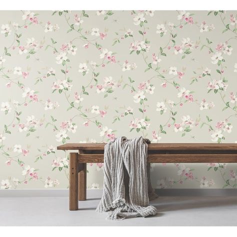 Dogwood Taupe Wallpaper - Bed Bath & Beyond - 39953719 Dogwood Wallpaper, Taupe Wallpaper, Instant Connection, Blush Wallpaper, York Wallpaper, Butterfly House, Drops Patterns, Wallpaper Direct, Resource Library