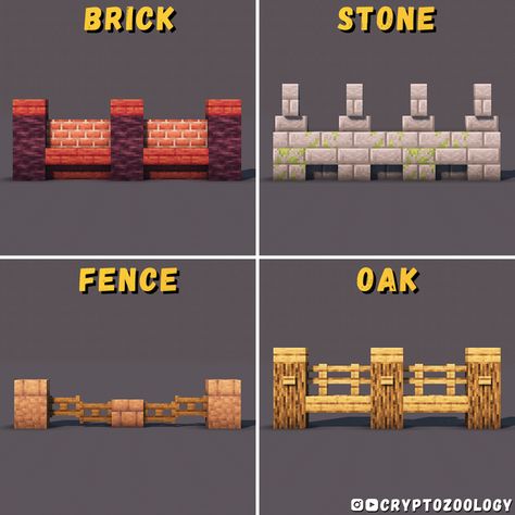 I Built 40 Walls! Which One Is Your Favorite? : r/Minecraftbuilds Minecraft Wood Palette, Minecraft Wall Designs Exterior, Disruptive Builds, Wall Designs Minecraft, Minecraft Sign, Minecraft Wall Designs, Minecraft Brick, Minecraft Templates, Minecraft Cool