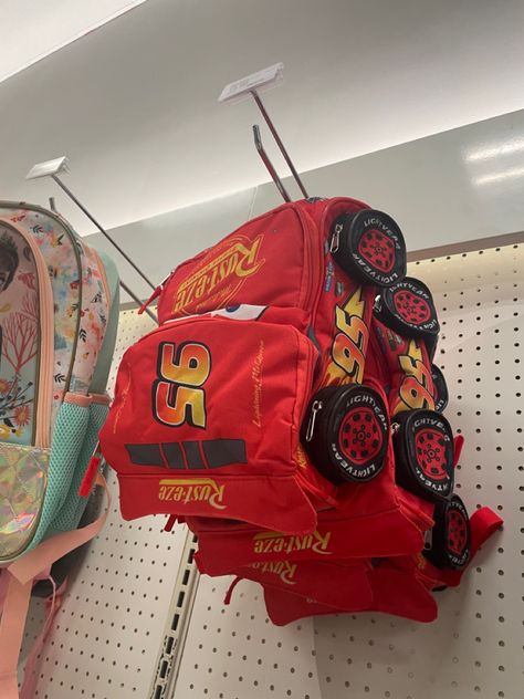 Senior Backpack Ideas Funny, Senior Backpack Ideas, Playful Blue Travel Bag, Senior Backpacks, Lightning Mcqueen Backpack, Lightning Mcqueen Wallpaper Laptop, Cars Backpack, Lighting Mcqueen Backpack, Blue Fun Backpack