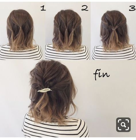 Diy Updo, Up Hairdos, Diy Wedding Hair, Peinados Fáciles Para Cabello Corto, Trendy Wedding Hairstyles, Short Wedding Hair, Penteado Cabelo Curto, Bridesmaid Hairstyles, Short Hair Updo