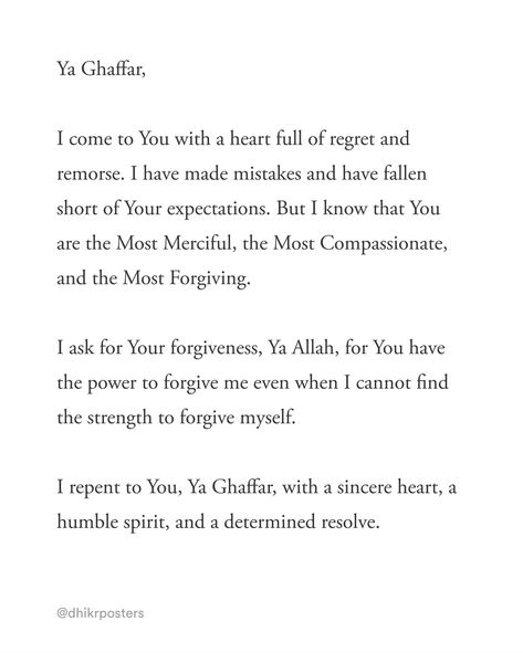 In today’s letter, Abdullah poured out his heart to Allah, sharing his deepest regrets, mistakes, and sins. Yet, amidst his remorse, he reaffirmed his trust in Allah’s mercy, forgiveness, and love. He reminded himself that Allah’s compassion is vast, and His forgiveness is great. Let Abdullah’s heartfelt du’a be a reminder to turn to Allah in our darkest moments. He is Al-Ghaffar, the Most Forgiving. #allahsmercy #forgiveness #redemption #trustinallah #dearallah #explore #fyp #instagram #dh... Trust In Allah, Forgiveness Quotes, S Letter, Allah Quotes, Learn Islam, Writing Quotes, Deep Words, Forgive Me, My Things