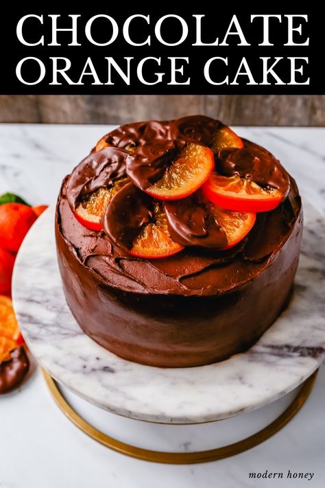 Christmas Pies, Chocolate Orange Cake, Favorite Christmas Desserts, Cakes Christmas, Christmas Dessert Recipes, Orange Chocolate Cake, Best Christmas Desserts, Orange Frosting, Sweet Recipes Desserts