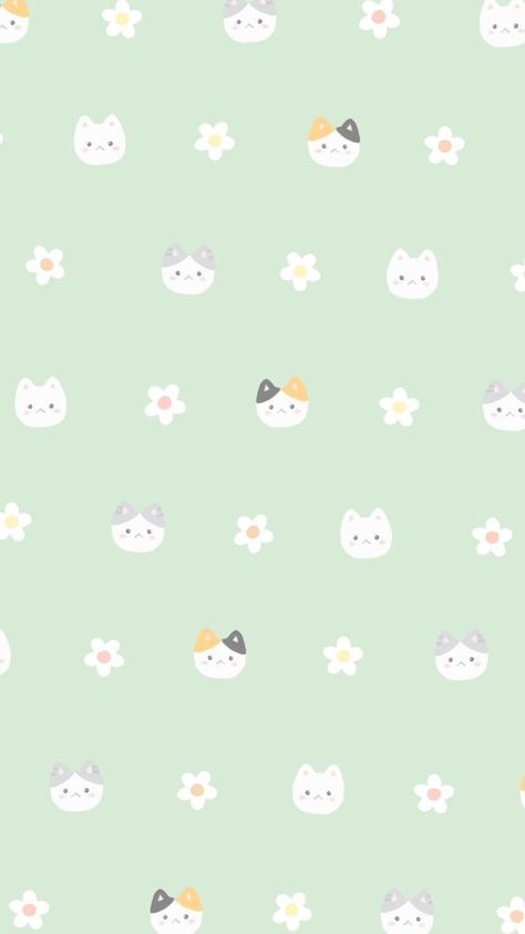 Cute Patterns, Cute Wallpaper, A Wallpaper, Cat Wallpaper, Green Wallpaper, Free Downloads, Pastel Colors, Mint Green, Mint