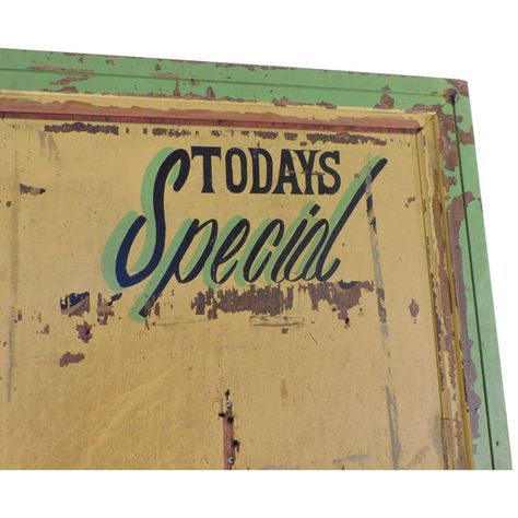 Vintage Hand Painted Restaurant Street Sign "Todays Special" Hand Painted Sign Lettering, Store Hours Sign Ideas, Vintage Store Signs, Painted Signage, Store Hours Sign, Vintage Letters, Antique Fans, Art Periods, Sign Painting