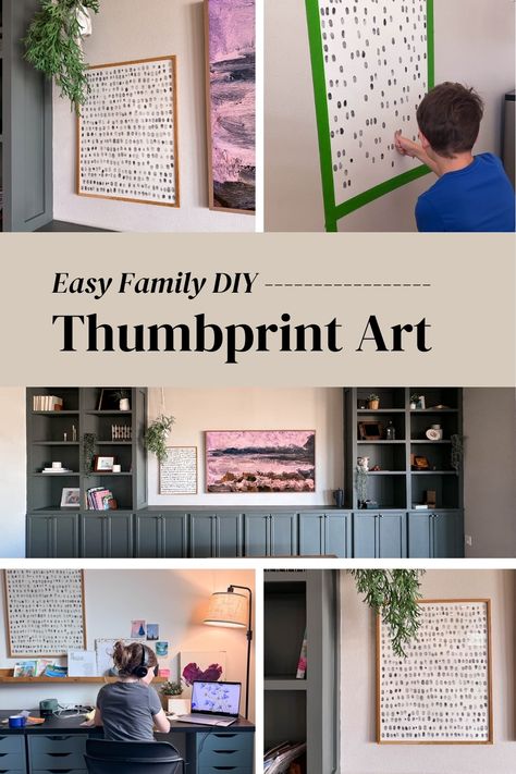 A simple yet meaningful project that’s perfect for any home and makes a beautiful keepsake. #DIYHomeDecor #FamilyArt Diy Family Art, Family Art Ideas, Family Art Projects, Thumbprint Art, Fingerprint Art, Art Projects For Adults, Projects For Adults, Family Diy, Family Crafts