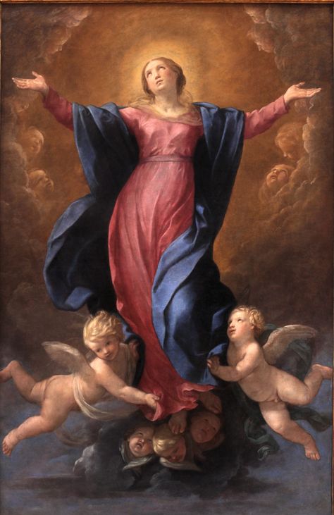 Immaculate Mary, Surrounded By Angels, Assumption Of The Virgin, Mary Virgin, Assumption Of Mary, Religious Paintings, Religious Painting, Blessed Mother Mary, The Virgin Mary