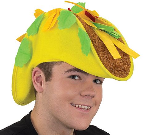 Felt Taco, Taco Hat, Retro Pizza, Taco Costume, Halloween Costume Hats, Crazy Hat, Crazy Hat Day, Silly Hats, Funny Halloween Costume