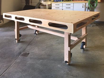 Rolling Assembly Table/Workbench with folding, height adjustable legs Small Closet Laundry Room, Closet Laundry Room Makeover, Budget Laundry Room, Budget Laundry Room Makeover, Woodworking Assembly Table, Workbench Garage, Paulk Workbench, Rolling Workbench, Closet Laundry Room