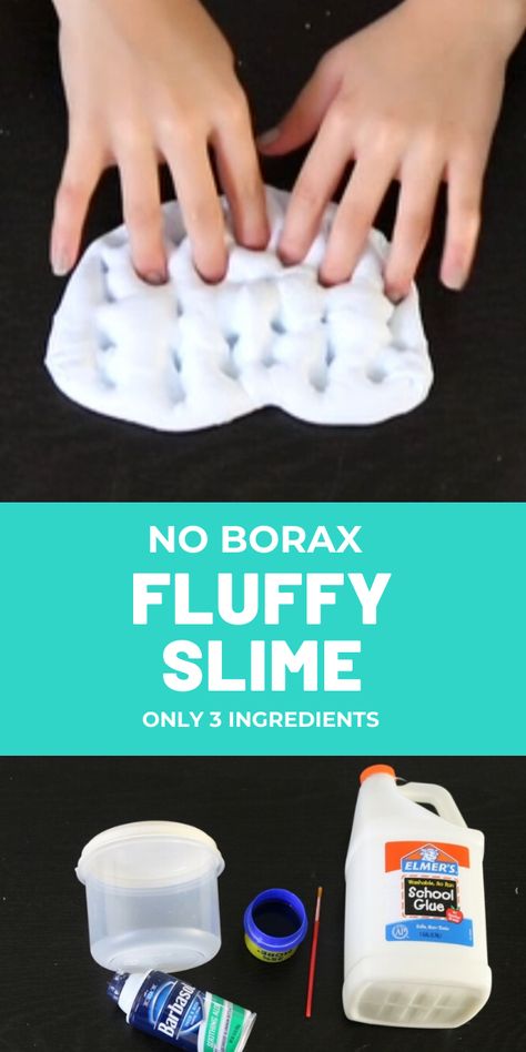 Slime Without Contact Solution, Slime Recipie, Simple Slime Recipe, Easy To Make Slime, Easy Fluffy Slime Recipe, Make Slime For Kids, Slime Recipe Kids, Slime Without Borax, Ways To Make Slime